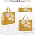 thumbnail image 6 of FORMRS Womens Corduroy Tote Bag Crossbody Shoulder Handbag with Pocket, White Flowers, 6 of 7