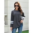 thumbnail image 3 of QINCAO Womens Long Sleeve Tops Crew Neck Pullover Casual Tunic Sweatshirts Grey, 3 of 7