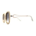 thumbnail image 3 of SA106 Womens Heavy Rhinestone Jewel Trim Metal Rim Butterfly Sunglasses Gold Smoke, 3 of 4
