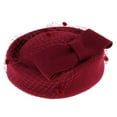 thumbnail image 1 of Vintage Fascinator Hat Pillbox Hat Sombrero de bombín Sombrero de invierno para mujer borgoña Zulema sombrerero sombrero fascinador mujeres, 1 of 8
