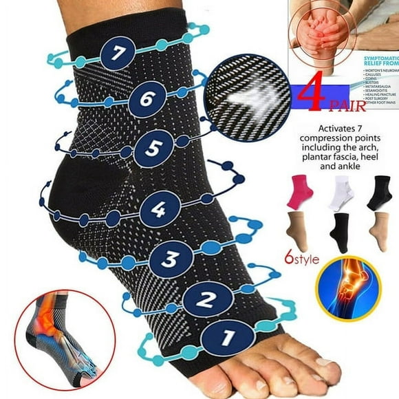Dicasser 1/2/3/4/5 Pairs Compression Foot Ankle Sleeve Anti Fatigue Support Brace Socks Protect & Pain Relief Socks