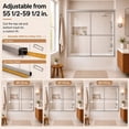 thumbnail image 6 of Niveal 55"-59" W x 56" H Framed Double Sliding Tub Door Clear Glass,Matte Black Finish, 6 of 13