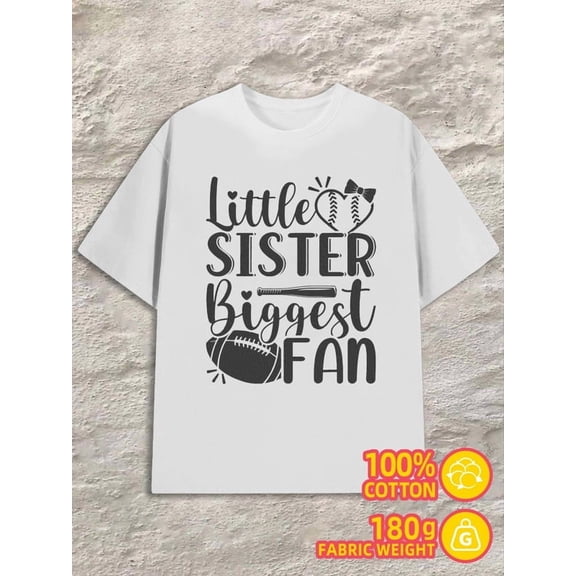 Little Sister Fan men's white 180G 100% Cotton Breathable fabric,round neck,short sleeves Retro Unisex Shirt Short Sleeve tshirts Funny Unisex Shirt Graphic Tee tshirts
