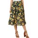 thumbnail image 1 of Falda Allegra K Estampado De Girasol De Gasa Para Mujer Negro XS, 1 of 6