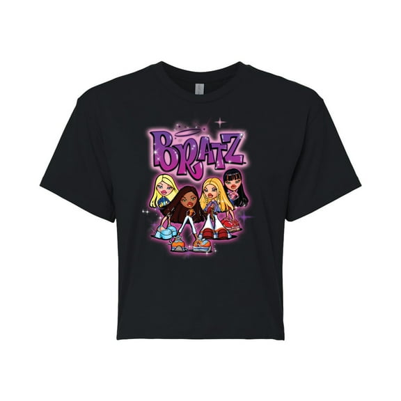 Bratz - Classic Cartoon Dolls - Juniors Cropped Cotton Blend T-Shirt