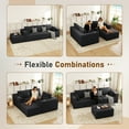 thumbnail image 3 of Furniliving Modular Sectional Sofa, L-Shape Large Cloud Sofas with Deep Seat, Modern Minimalist Upholstered Couches for Living Room Bedroom, No Assembly Required, Black, 3 of 8