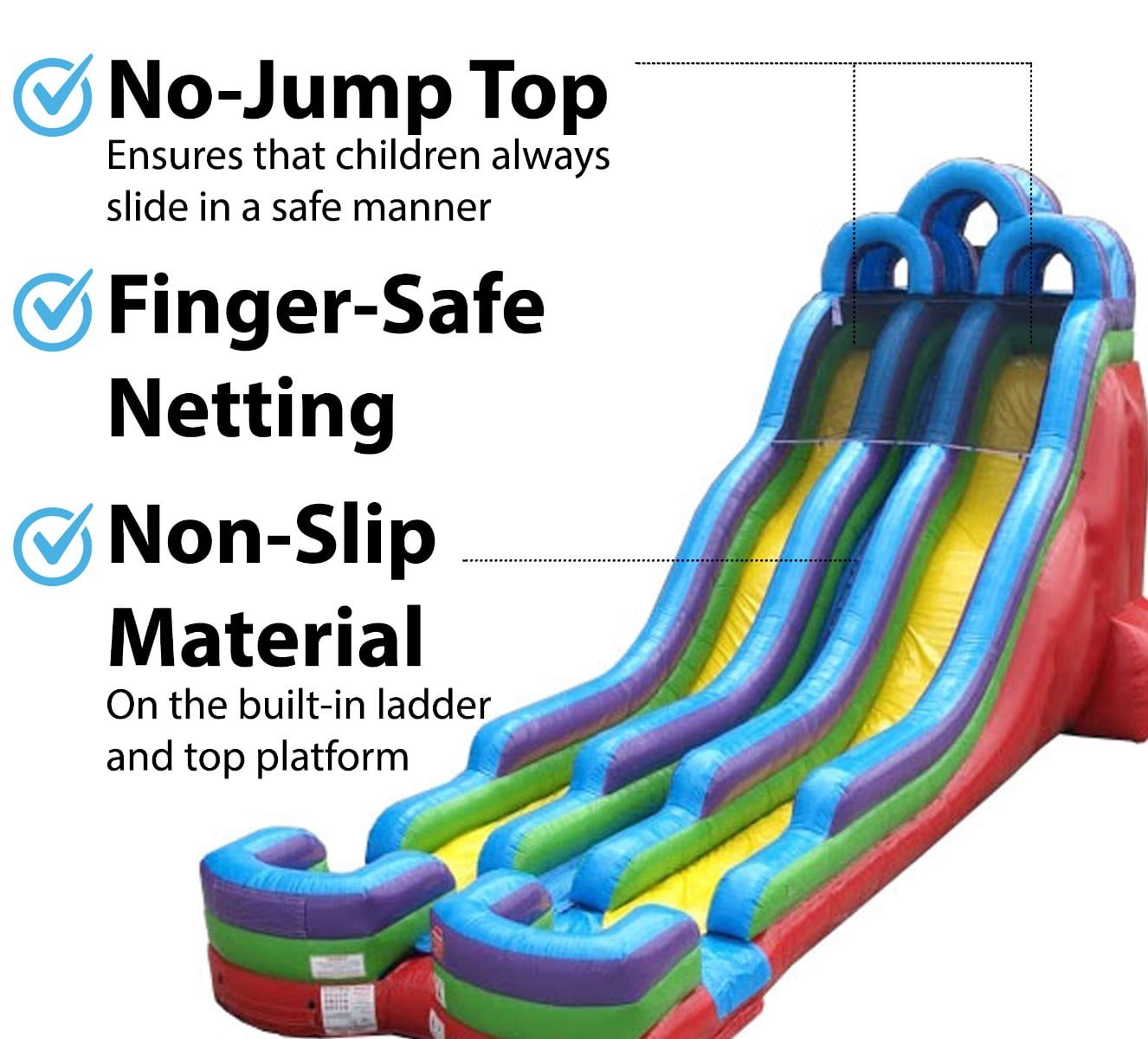 TentandTable Commercial Inflatable Water Slide, Retro Rainbow Dual Lane with Blower, 24 ft
