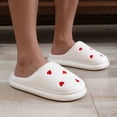 thumbnail image 7 of Wovix Women Cozy Valentine's Day Couple Slippers With Heart Design Indoor Outdoor Comfortable Flat Sole Soft Lightweight Shoes White 36-37, 7 of 7