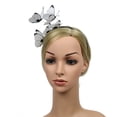 thumbnail image 4 of Outfmvch Hair Ties Hair Accessories Hair Accessories for Women Hair Bows for Women Butterfly Fascinators Headclip Headband for Tea Party White One Size, 4 of 7