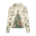 thumbnail image 5 of Women's Christmas Sweatshirt Half Zip Lapel Collar Print Long Sleeve Pullover Tops White 2XL, 5 of 6