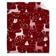 thumbnail image 1 of Manta de copos de nieve de Reno navideño, mantas de felpa suave y acogedora, colcha cálida, chal, cama, sofá, manta de franela estampada, 1 of 4