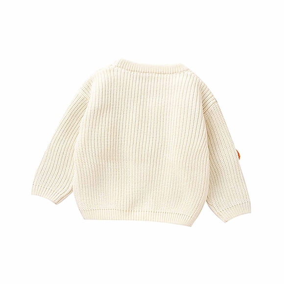 Chandail Tricoté à Col Rond pour Garçons Manches Longues Tenue de Citrouille d'Halloween Doux Confortable Automne Hiver Haut Chaud