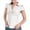 White, variant on Telankuip Womens Slim Short Sleeve Button up Shirts Solid Color Fitted Button down Blouse Vintage Basic Collared Ruched Thin Breathable Summer Top for Beer Festival and Daily Wear White S