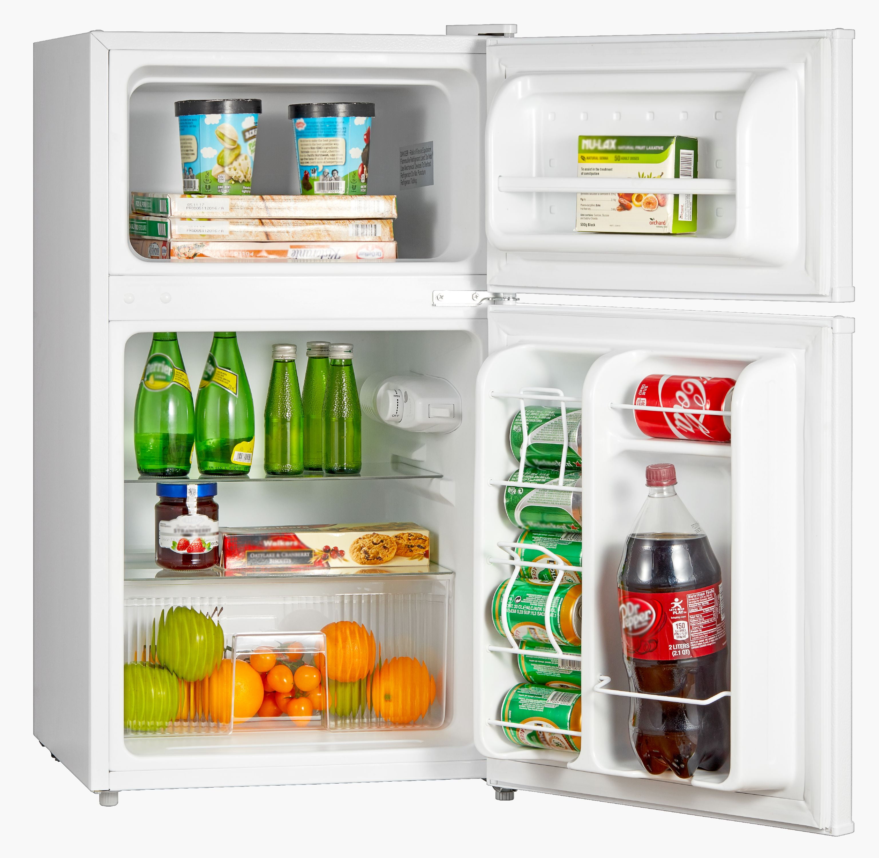 Emerson 3 1 Cu Ft Two Door Mini Fridge With Freezer Cr510we White Walmart Com Walmart Com