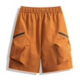 thumbnail image 4 of Pantalones cortos cargo informales para hombre: ajuste holgado para hacer ejercicio en verano, transpirables, sin elasticidad, bolsillos utilitarios para uso diario al aire libre., 4 of 5