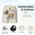 thumbnail image 5 of Fotbe Brown Cat Cartoon Men’s Swim Trunks Quick Dry Swim Shorts Board Shorts with Mesh Lining-X-Large, 5 of 9