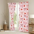 thumbnail image 3 of Erosebridal Kawaii Bow Curtains Pack of 2(42x84),Heart Dot Print Black Out Curtains,Red Pink Curtains for Living Room For Boys Girls,Microfiber Bedroom Decor, 3 of 6