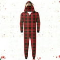 thumbnail image 2 of Odeerbi Christmas Onesie Pajamas for Family Holiday Sleep Jumpsuit Long Sleeve Family Christmas Pajamas Matching Sets Dad Fashion Lattice Print Plush Jumpsuit Sleepwear PJs Set Red, 2 of 6