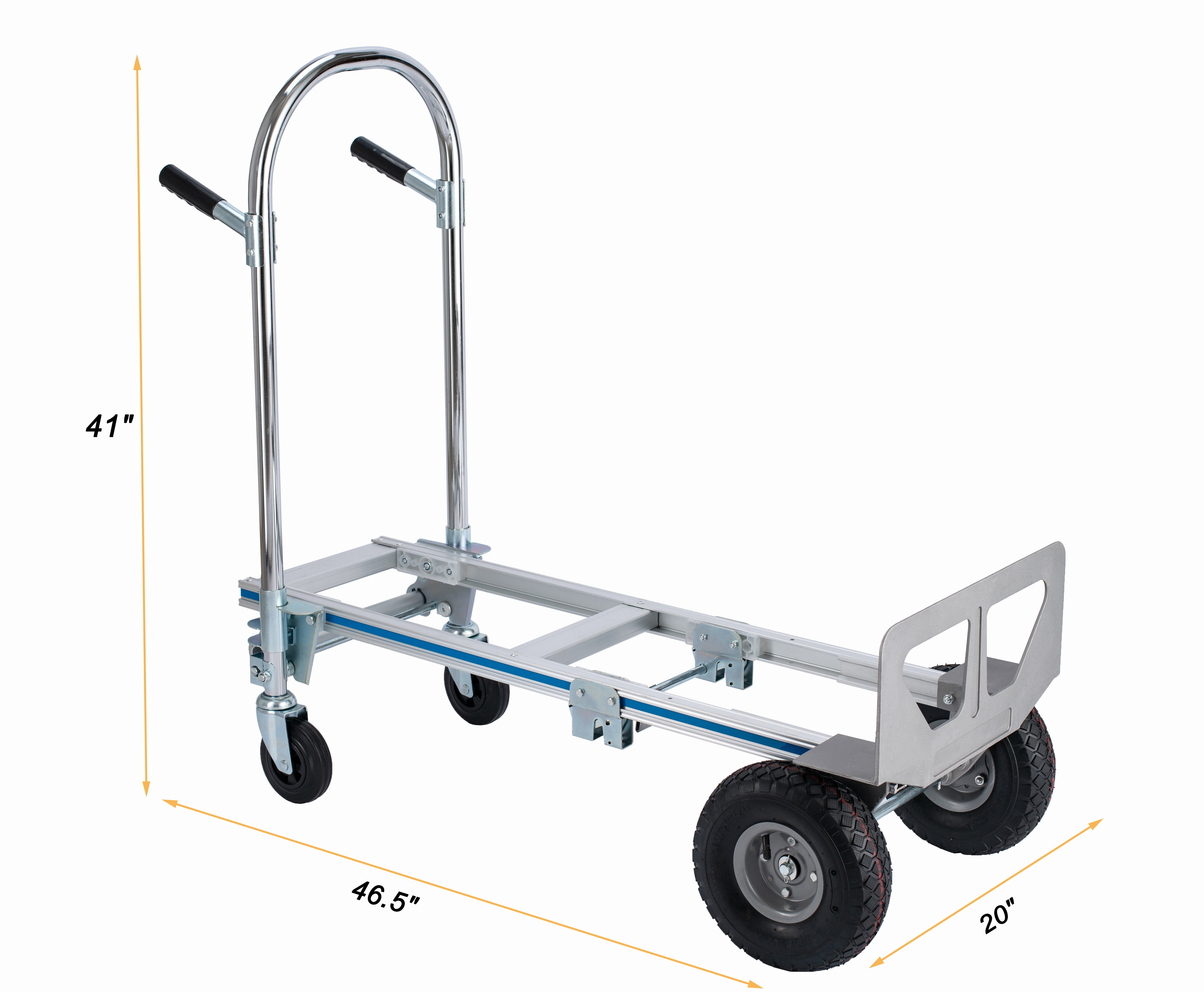 SHZOND 2 in 1 Hand Truck 770 LBS Weight Capacity Heavy Duty Convertible Hand Truck Durable Aluminum and Steel Construction 4 Wheels Hand Truck Dolly