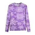 thumbnail image 4 of Jacenvly Sweatshirt for Womens Fall Long Sleeve Christmas Snowflake Print Womens Tops Cute Casual Round Neck Sweaters Light Soft Comfortable and Warm, 4 of 4