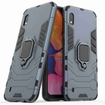 Dteck Galaxy A10 6.2 inch Case, Heavy Duty Armor Protective Rugged 2 in 1 Shock-Absorbing Case with 360 Degree Rotation Ring， Navyblue