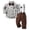 ZB Coffee, variant on RTKFRFLM Boys 2-Piece Formal Set Plaid Dress Shirt and Suspender Trousers D 6-7 Years