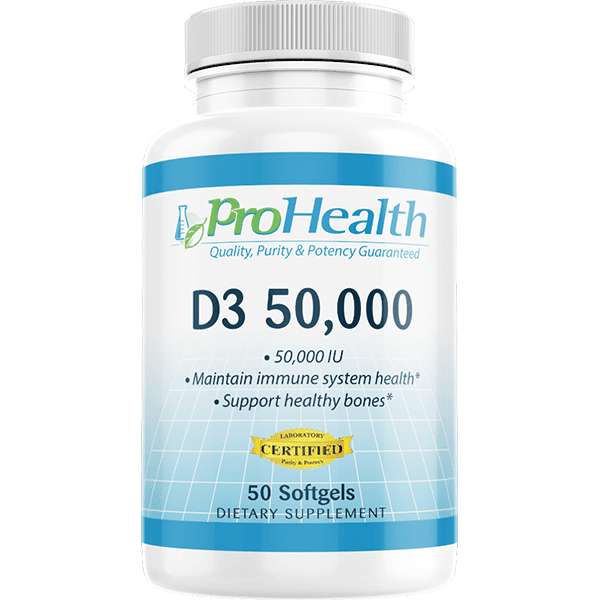 ProHealth Vitamin D3 50,000 IU (50 softgels) Highest Dose High