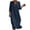 Navy, variant on Hzzrkos Women Casual Vintage Loose Solid Color Three‑Quarter Sleeve V‑Neck Button‑Up Maxi Dress for Daily Vacation Beach Outdoor Occasions
