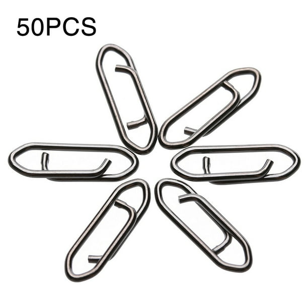 Faddare 50pcs Tactical Anglers Stainless Steel Power Clips High Strength Fishing Snap S