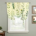 thumbnail image 2 of Sage Green Leaves Balloon Curtains for Bedroom/Front Door/Bathroom, Summer Botanical Farmhouse Leaf Tie Up Curtains 63 Inch Length Light Filtering Kitchen Curtains Shades for Windows 46"x63", 2 of 8
