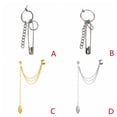 thumbnail image 2 of Unisex Men Women Rock Hip Hop Leaves Gothic Long Tassel Safety Drop Earring Pins Earrings Ear Bone Clip C, 2 of 8