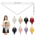 thumbnail image 5 of 1 Pcs Elegant Women's Lace Poncho Shawl with Fringed Edges, Versatile Wrap for Weddings Evening Parties, 5 of 11