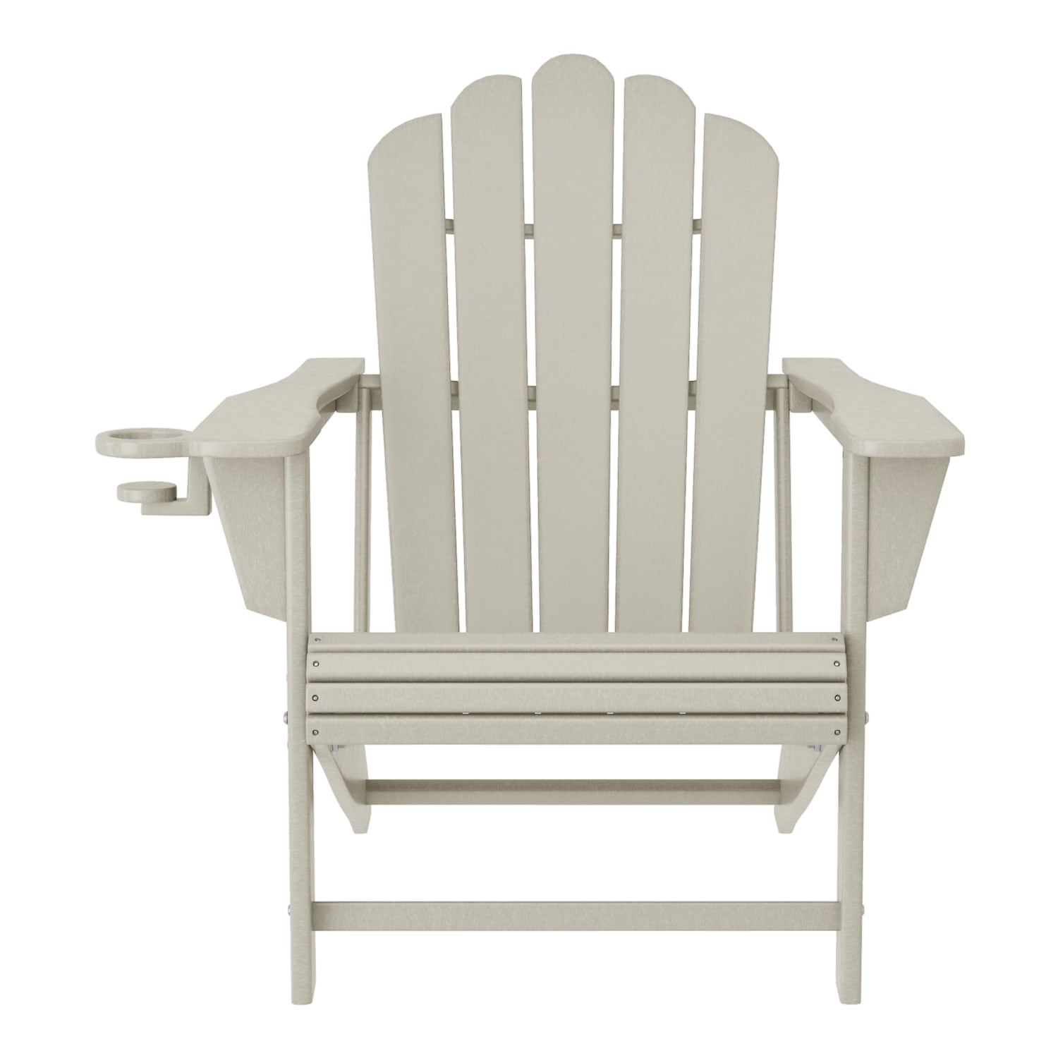 WestinTrends Highland 3-Piece Outdoor Patio HDPE Adirondack Chair With Cup Holder and Table Set, Sand