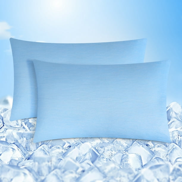 Summer Cooling Pillow Cases Double Sides Zippered Pillow Covers Set of