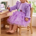 thumbnail image 4 of 18 Inch Doll Clothes Set, Knit Cardigan & Tulle Dress with 3D Butterfly, Winter Princess Outfit for Dolls, 4 of 6
