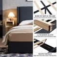thumbnail image 4 of Queen Bed Frame and Upholstered Headboard, Platform Bed with Storage Drawers , Sturdy, Noiseless, No Box Spring Needed, Easy Assembly, Black, 4 of 11