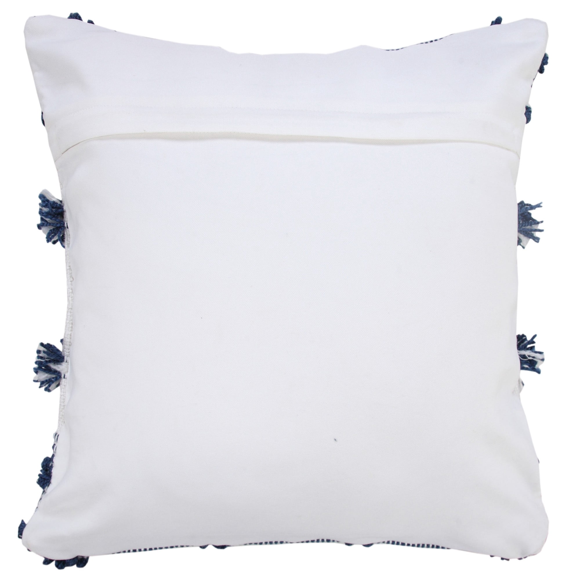 Laddha Home Designs Handwoven Striped Diamond Throw Pillow Cover - 20" - Blue and White