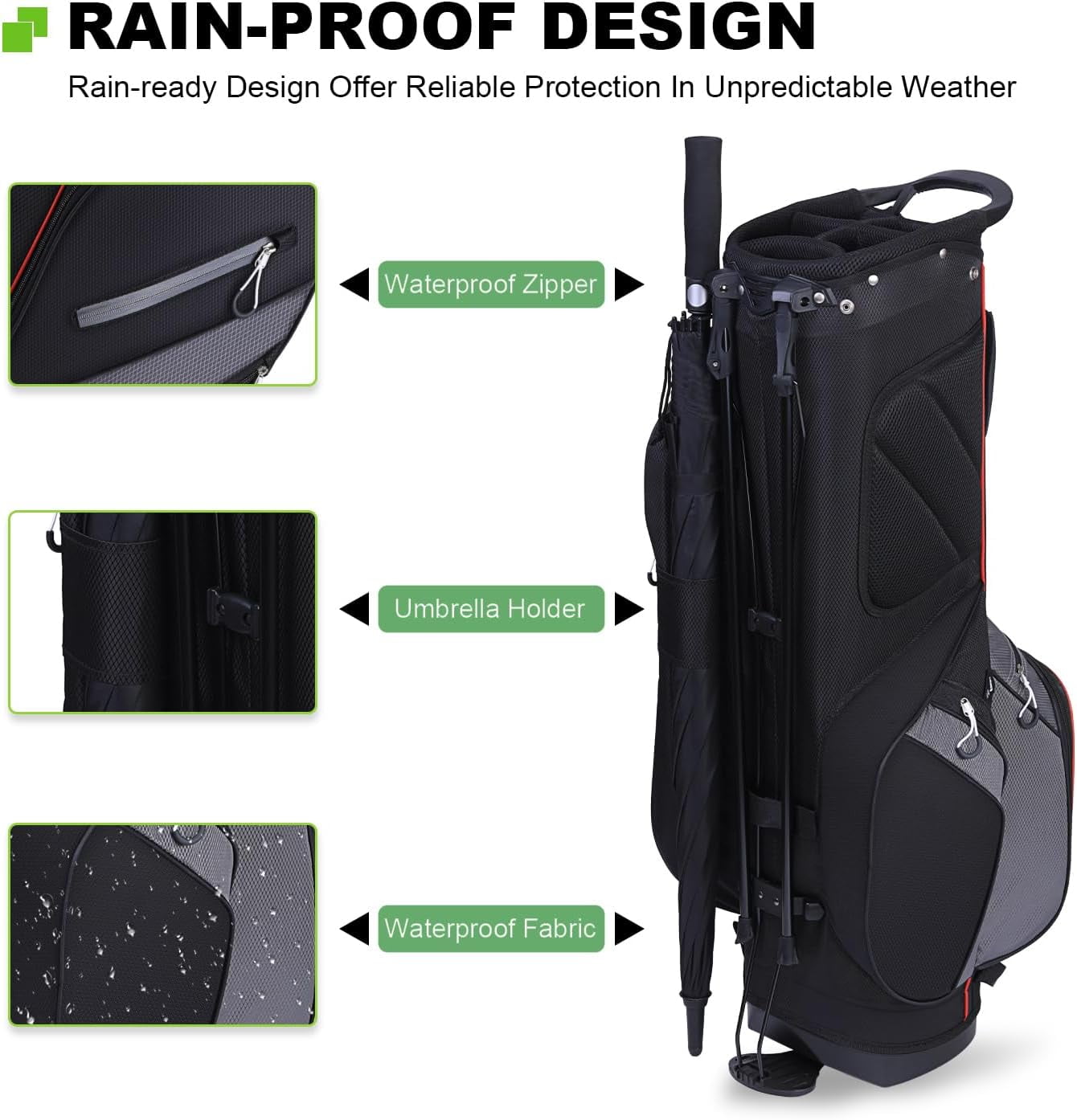 MAZEL 6-Way Golf Stand Bag for Men and Women, Lightweight Golf Bag with Stand,Dual Strap,Dust Cover