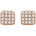 thumbnail image 2 of FB Jewels 14K Rose 1/5 CTW Diamond Square Cluster Earrings, 2 of 2