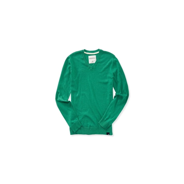 Suéter acanalado sólido Aeropostale para hombre verde extragrande
