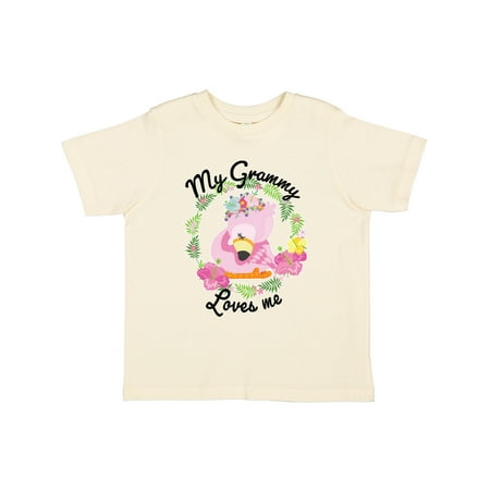 

Inktastic Baby Flamingo My Grammy Loves Me with Flower Wreath Gift Toddler Boy or Toddler Girl T-Shirt
