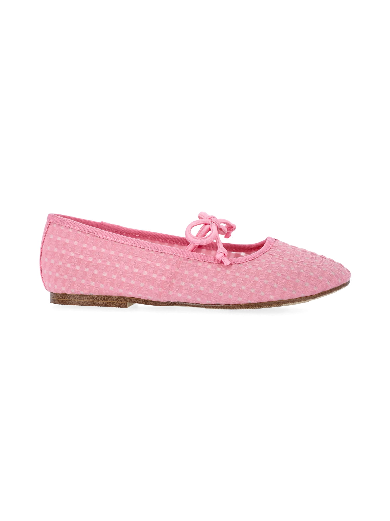 Madden NYC Little and Big Girls' Gingham Mesh Ballet Flats