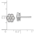 thumbnail image 4 of Finest Gold 14K White Gold Floral Diamond Post Earrings, 4 of 4