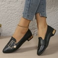 thumbnail image 2 of HAOTAGS Block Heel Pumps Women,Flat Loafers Black, 2 of 2