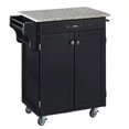 thumbnail image 1 of Homestyles Cuisine Cart Wood Kitchen Cart in Black, 1 of 2