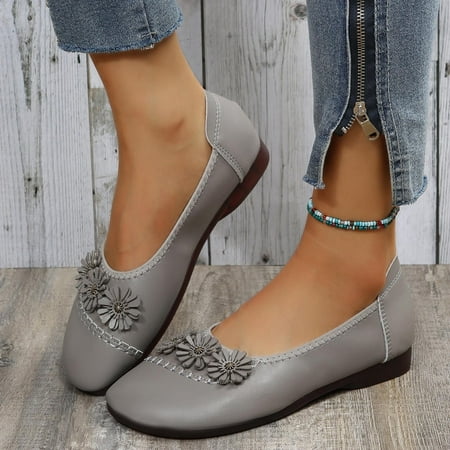 

MIASHUI shoes for women Womens Shoes Summer And Autumn Casual Shoes Comfortable Flats Flower Decorate Slip On Casual Shoes