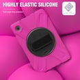thumbnail image 3 of KIQ Shield Series for Samsung Galaxy Tab A8 Case 10.5" 2022 SM-X200/X205/X207 w/ Rotating Hand Strap Stand Shoulder Strap Heavy Duty Shockproof Kids Galaxy Tab A8 10.5 Case - Hot Pink, 3 of 10