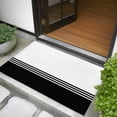 thumbnail image 5 of 2x3 Door Mat Rug, Black White Striped Non-Skid Rubber Backing Large Rectangle Rugs - Living Room Bedroom Home Office, Modern Abstract Art Aesthetics Indoor Floor Mat Carpets Washable Rug, 5 of 9