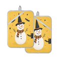 thumbnail image 2 of 2-Pack Pot Holders Heat Resistant Kitchen Oven Mitts 7x9.8in for Oven, Microwave & BBQ Snowman with Witch Hat, 2 of 7