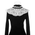 thumbnail image 3 of INSPIRE CHIC Collier Détachable Faux, Mini Cape Col Ras du Cou Faux Dickey pour Blouse Blanc-3 (Lacets Noirs), 3 of 5